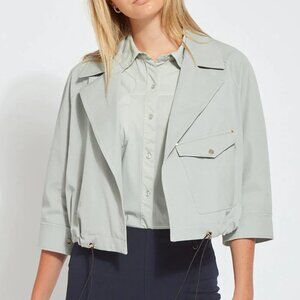 Lysse Garden Crop Trench Jacket Light Green Mint Drawstring Crop Morning Dew L